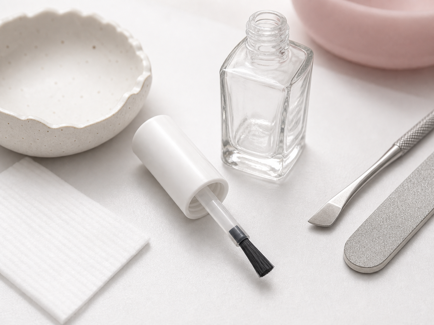 Nail brush applicator and manicure cleanup tools