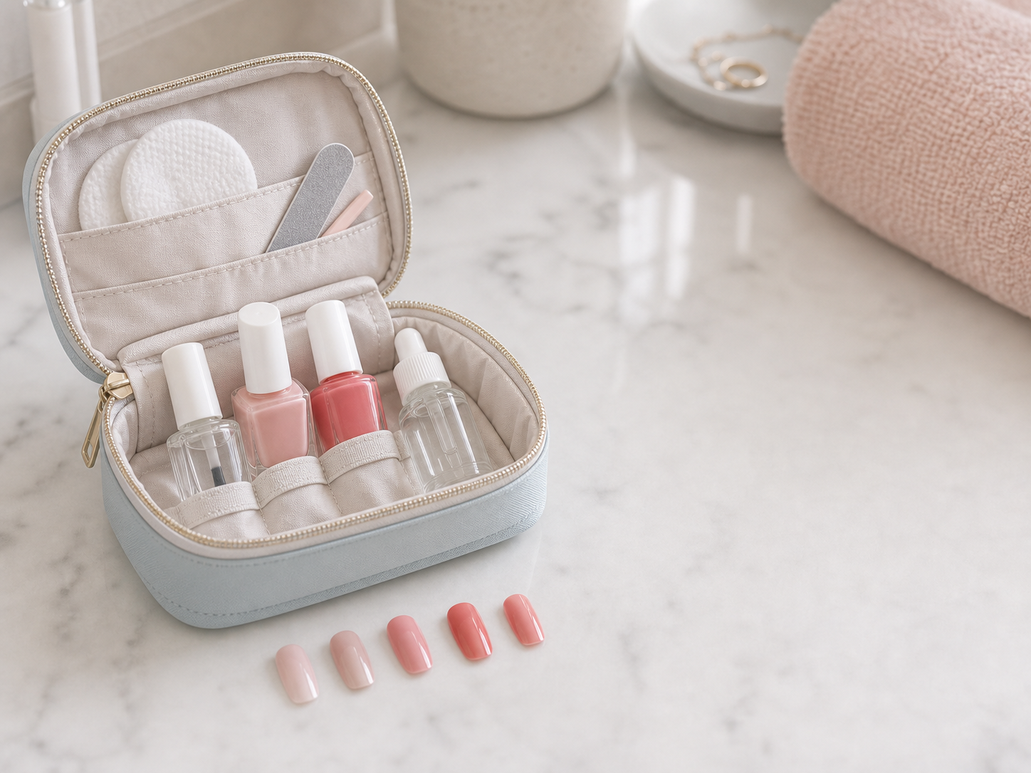 Mini nail kit travel pouch scene